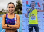 Los chilenos Margarita Masías y Christian Gutiérrez en el Maratón de Los Ángeles 2022